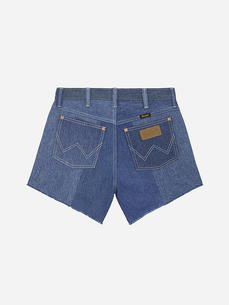 pantalones cortos wrangler x beyond retro reworked light wash