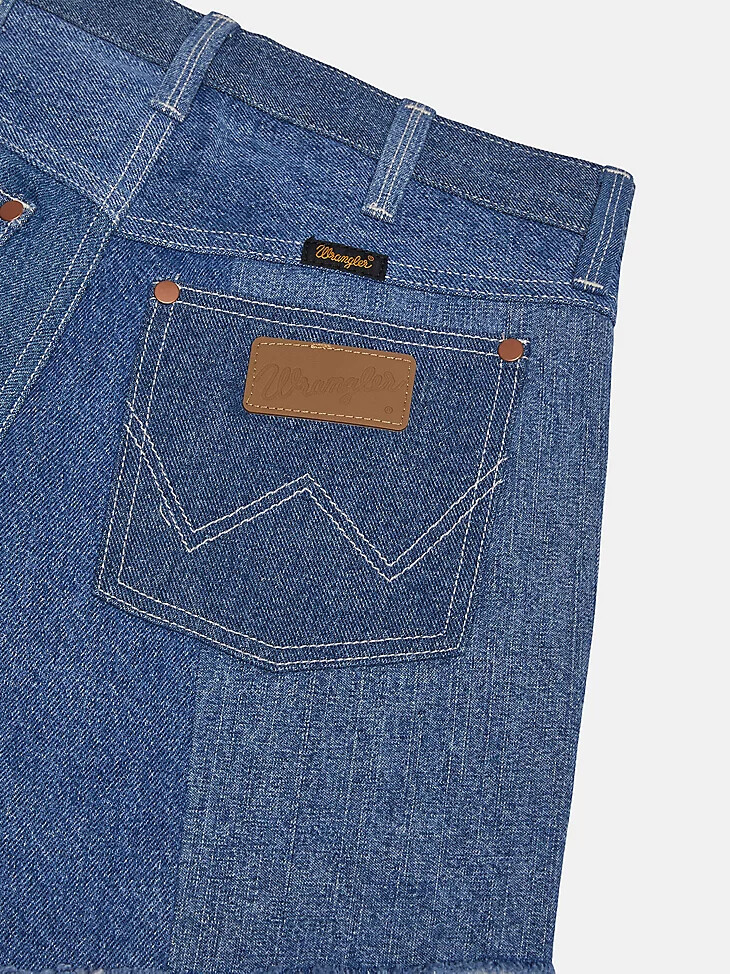 pantalones cortos wrangler x beyond retro reworked light wash
