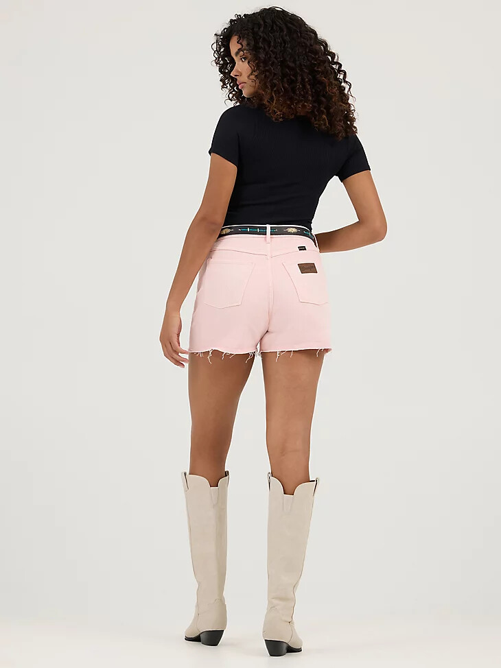 pantalón corto vaquero de tiro alto para mujer con diseño de corazón y piedra