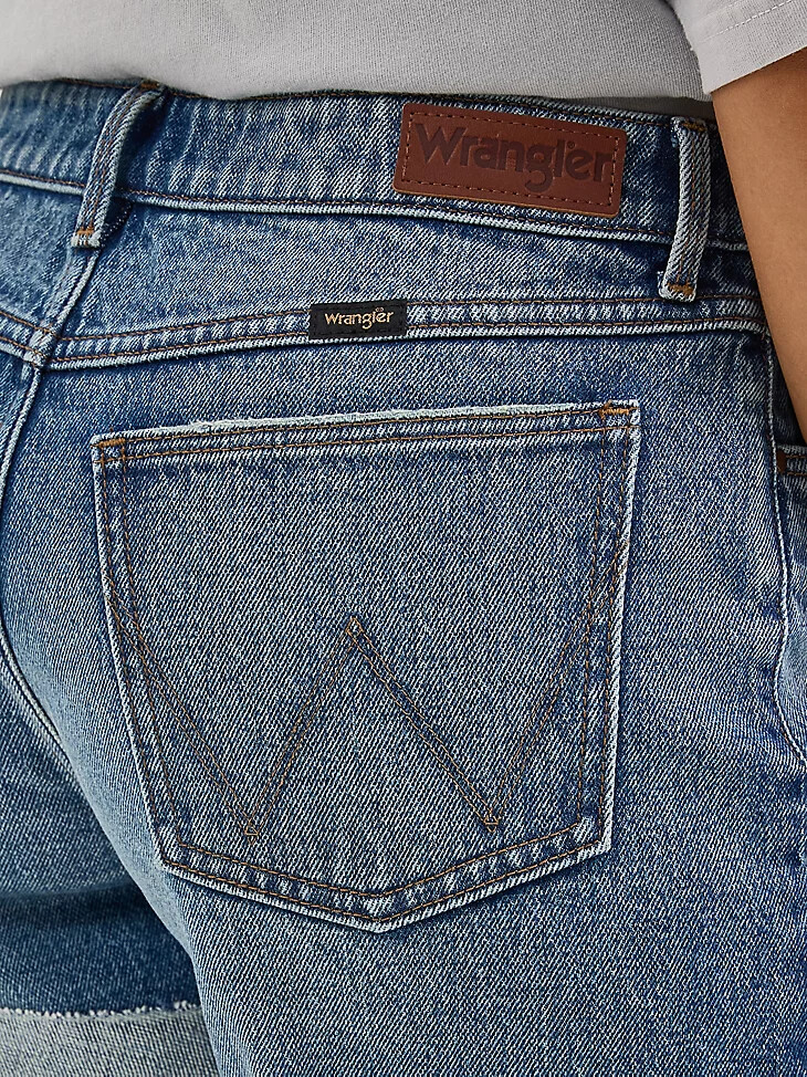 pantalones cortos sierra con puños enrollados para mujer
