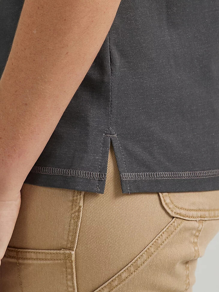 polo de punto de alto rendimiento wrangler riggs workwear para mujer color asfalto jaspeado