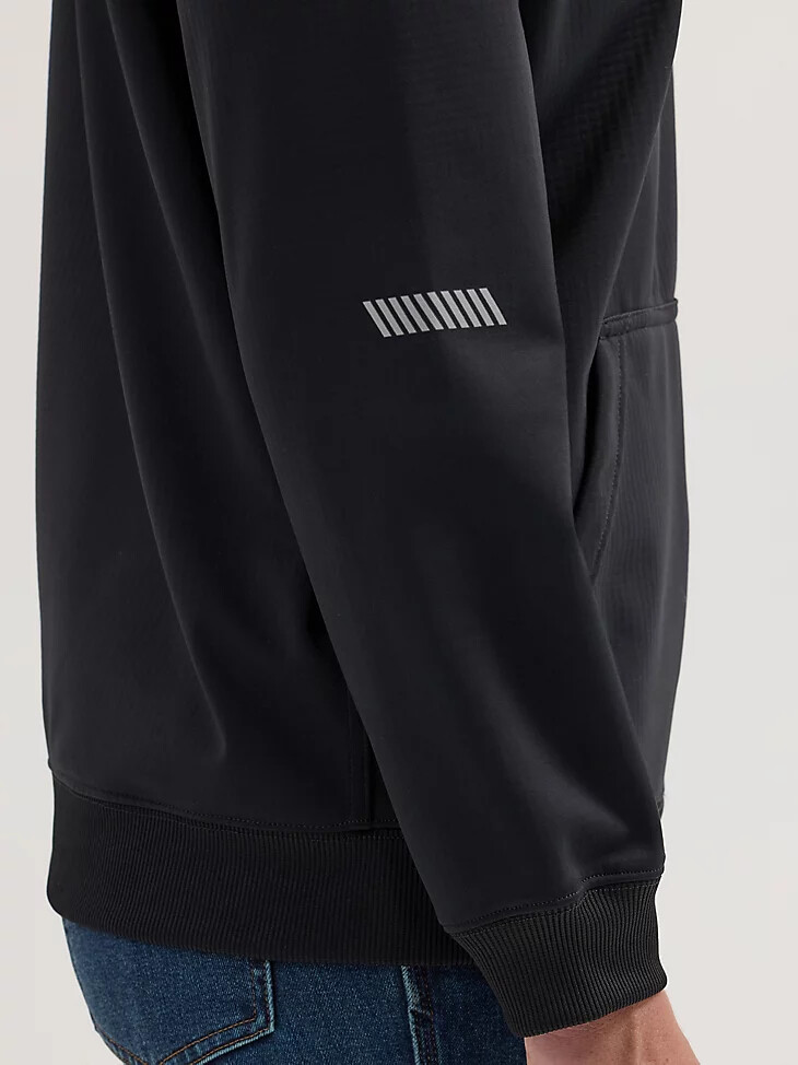 sudadera técnica con capucha wrangler riggs workwear para mujer color negro azabache