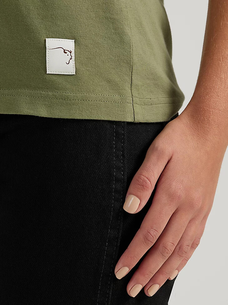 camiseta de cuello en v para mujer wrangler x buffalo trace color verde kentucky