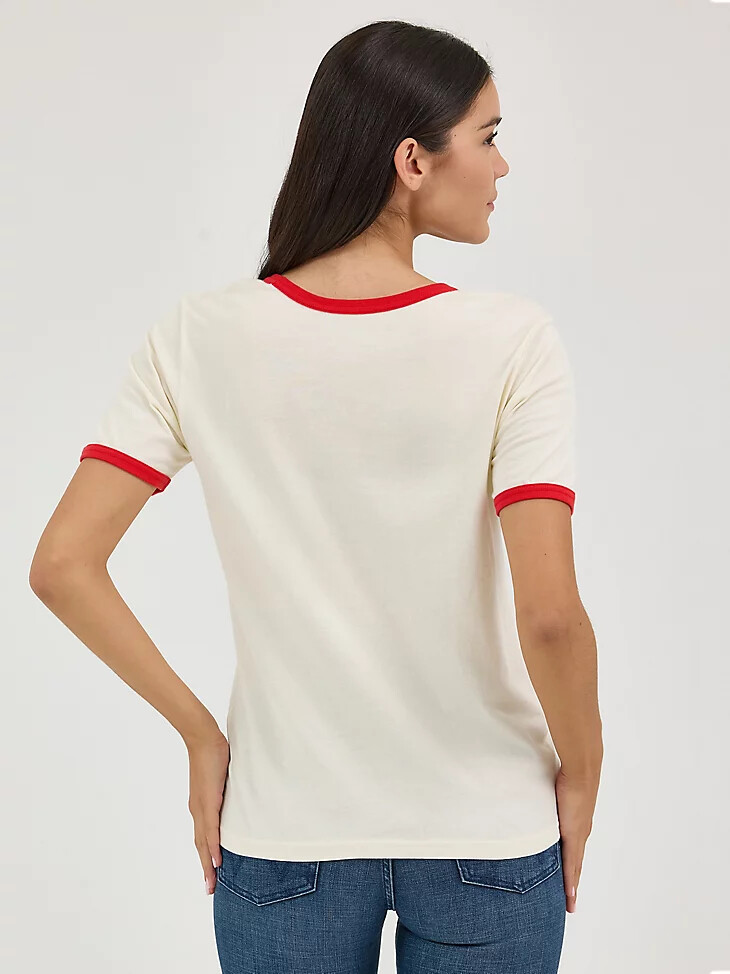 camiseta wrangler con estampado de labios para mujer color blanco antiguo