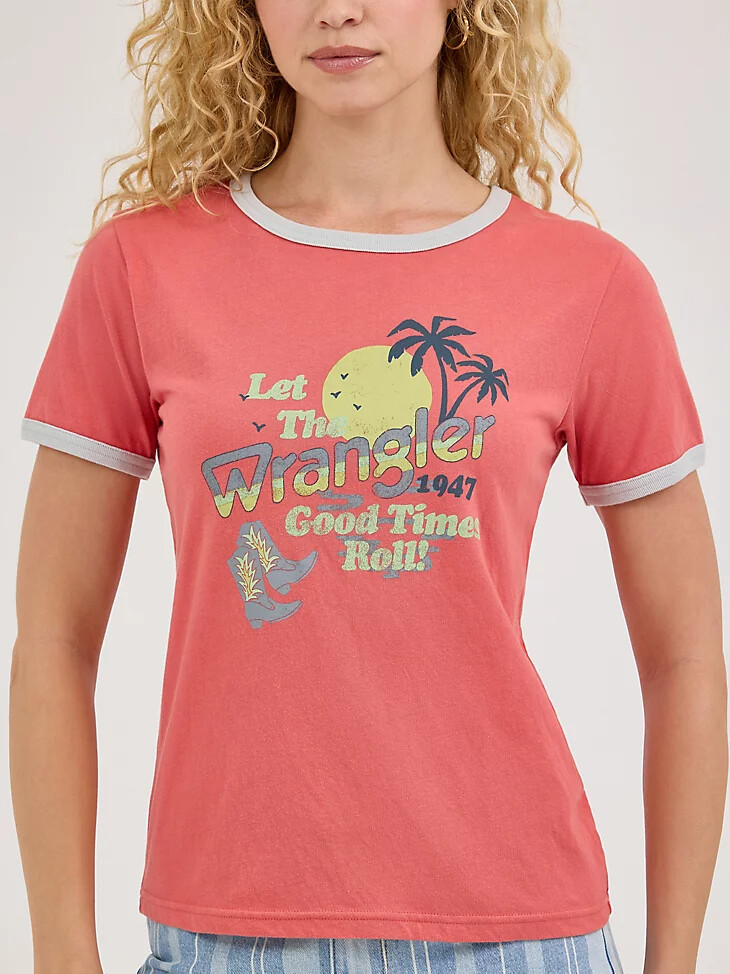 camiseta ringer tranquil para mujer color rosa descolorido