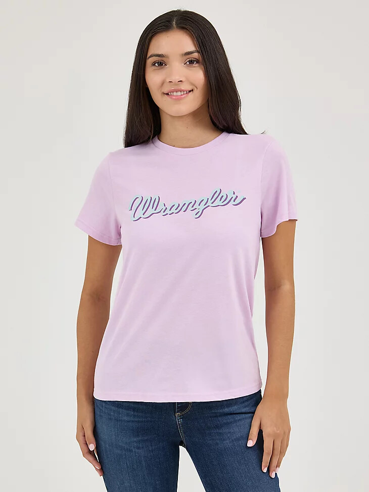 camiseta wrangler kabel logo vibrant regular fit para mujer color orquídea