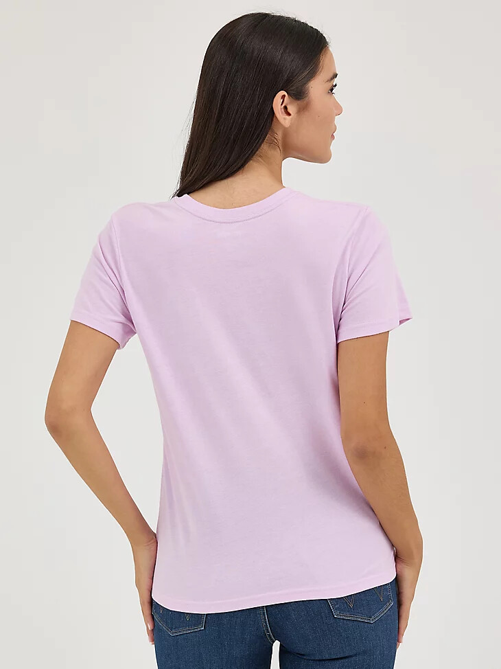 camiseta wrangler kabel logo vibrant regular fit para mujer color orquídea