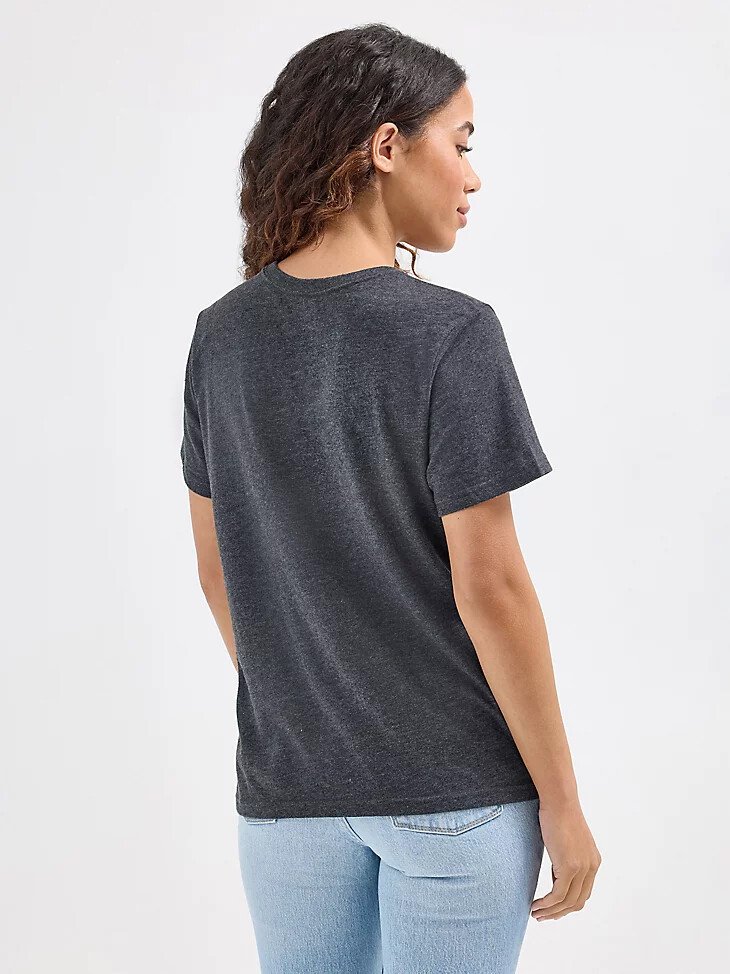 camiseta gráfica de vaquero de cuerda para mujer color negro azabache