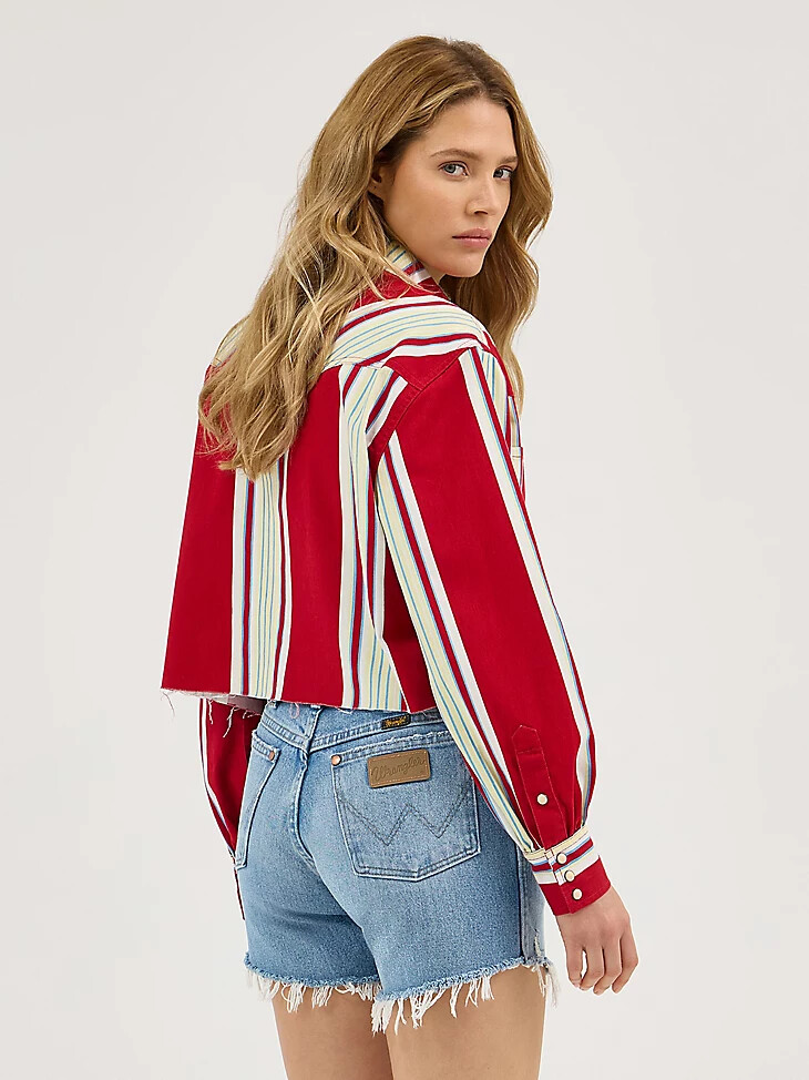 camisa de rayas para mujer con corte a rayas chili stripe