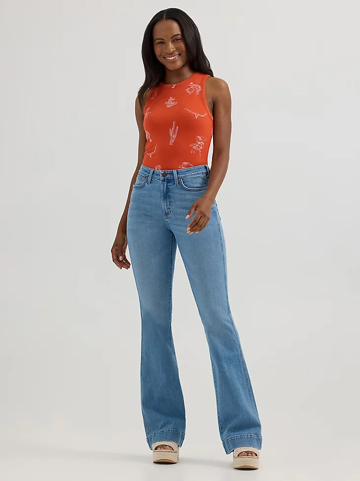 camiseta sin mangas wrangler con estampado slim goddess para mujer icono rojo