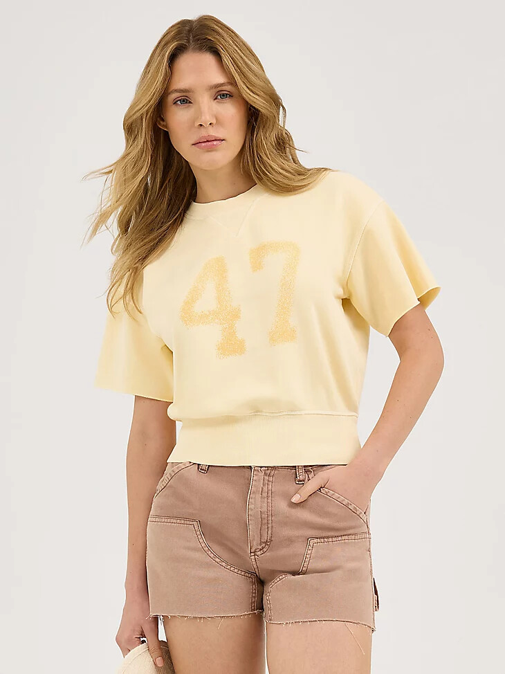 sudadera de manga corta para mujer banana crepe