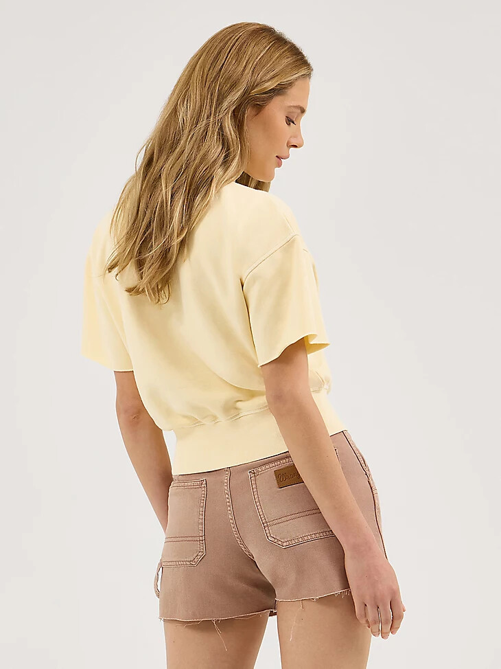 sudadera de manga corta para mujer banana crepe