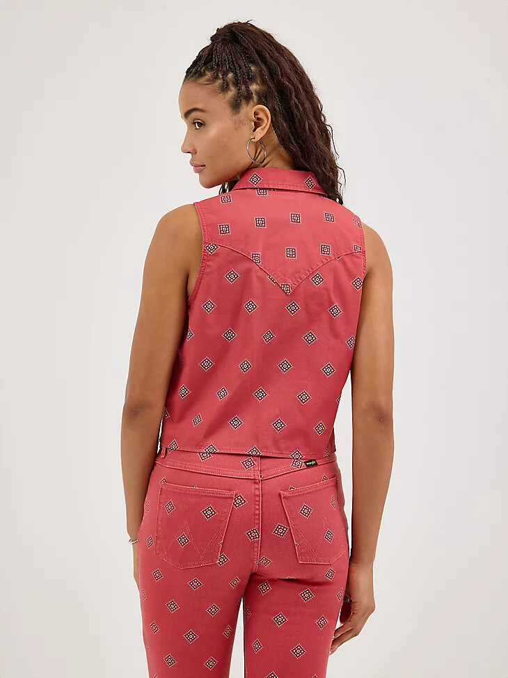 camisa estampada con lazo frontal para mujer diamond bay