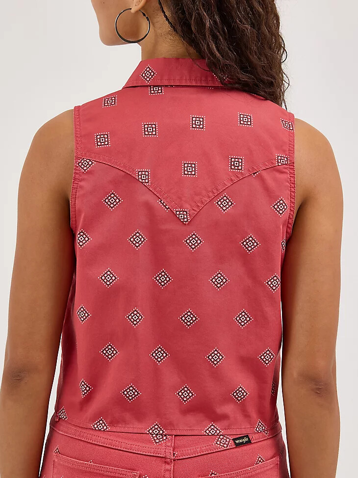 camisa estampada con lazo frontal para mujer diamond bay