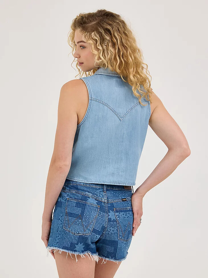 camisa vaquera con lazo para mujer misty