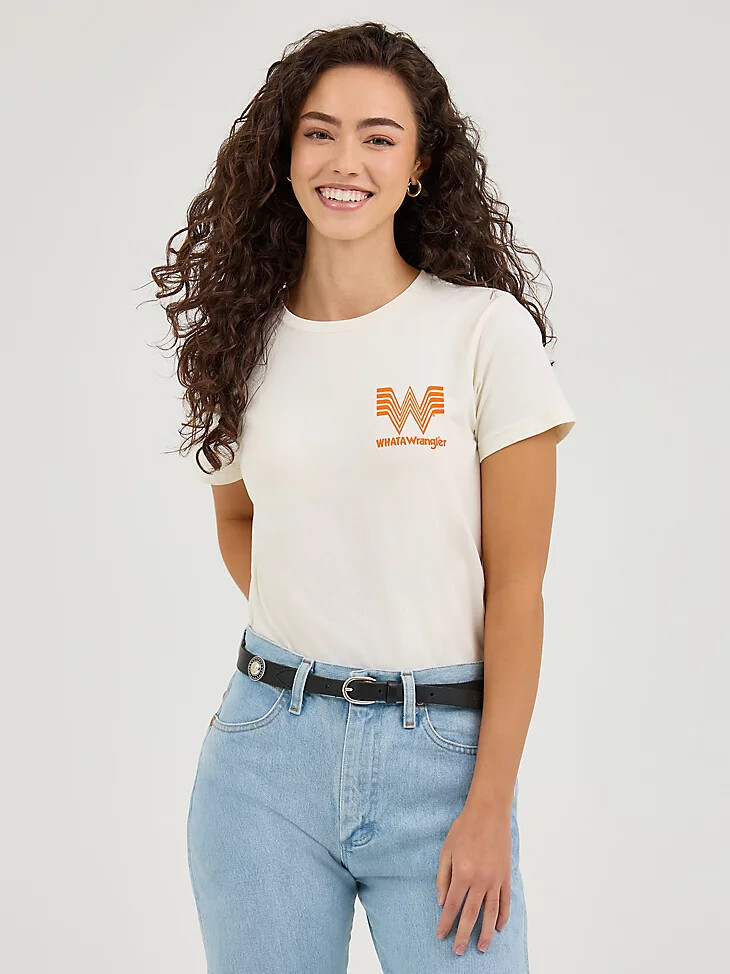 camiseta para mujer wrangler x whataburger marshmallow