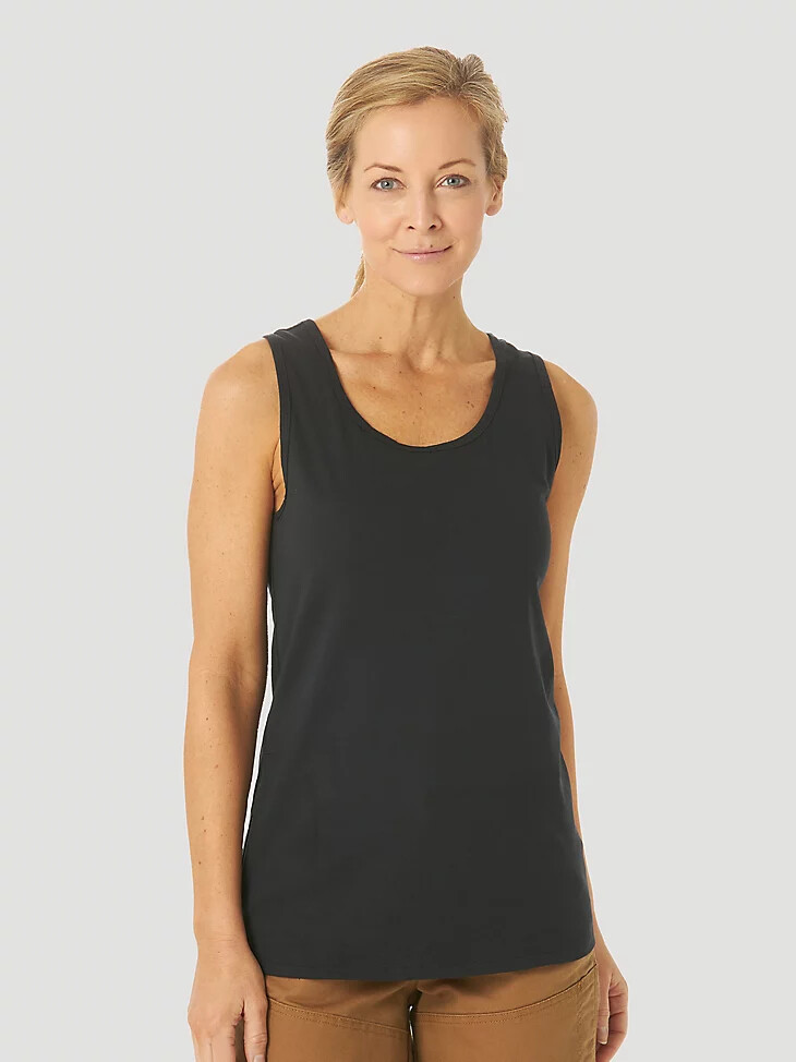 camiseta sin mangas de rendimiento wrangler riggs workwear para mujer color negro