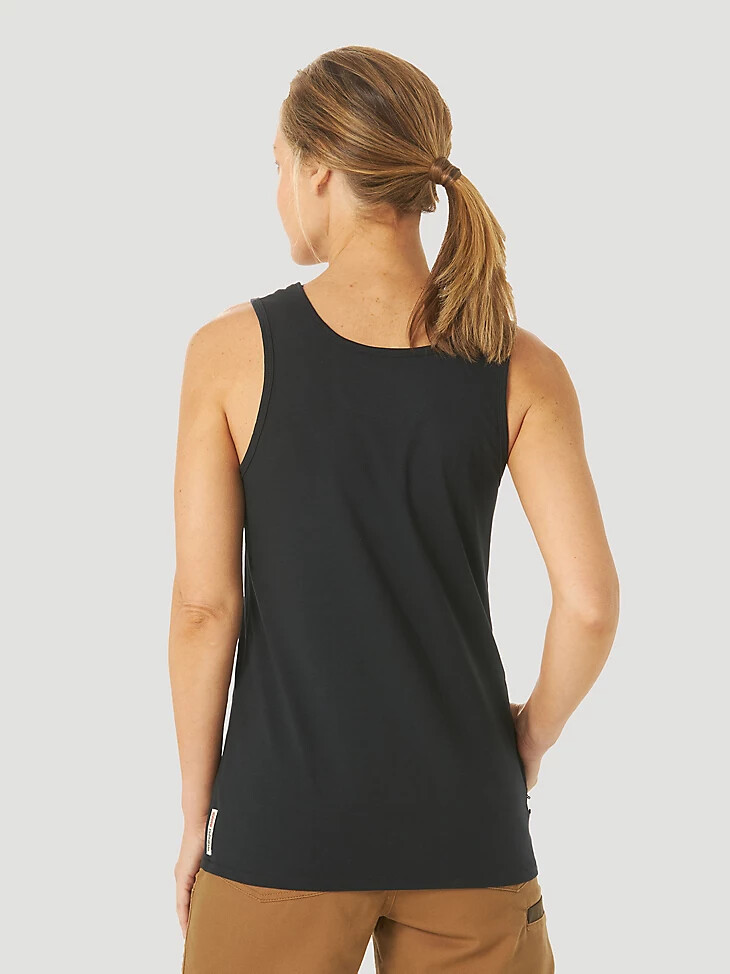 camiseta sin mangas de rendimiento wrangler riggs workwear para mujer color negro
