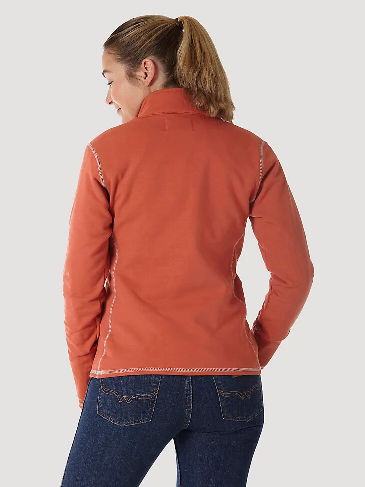 suéter wrangler fr ignífugo de manga larga con cremallera de un cuarto para mujer salsa picante